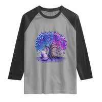 Purple Elephant Butterfly Ribbon Raglan Shirt Tree Of Life Alzheimers Support
