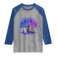 Purple Elephant Butterfly Ribbon Raglan Shirt Tree Of Life Alzheimers Support