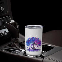 Purple Elephant Butterfly Ribbon Tumbler Cup Tree Of Life Alzheimers Support