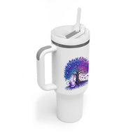 Purple Elephant Butterfly Ribbon Tumbler With Handle Tree Of Life Alzheimers Support
