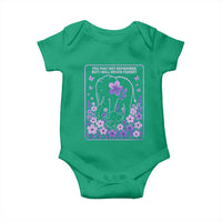 Elephant Alzheimers Purple Floral Support Baby Onesie You May Not Remember But I Will Never Forget