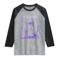 Elephant Alzheimers Purple Floral Support Raglan Shirt You May Not Remember But I Will Never Forget