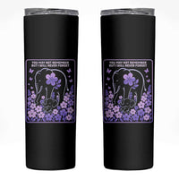 Elephant Alzheimers Purple Floral Support Skinny Tumbler You May Not Remember But I Will Never Forget