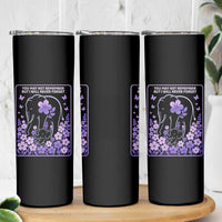 Elephant Alzheimers Purple Floral Support Skinny Tumbler You May Not Remember But I Will Never Forget
