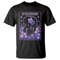 Elephant Alzheimers Purple Floral Support T Shirt You May Not Remember But I Will Never Forget
