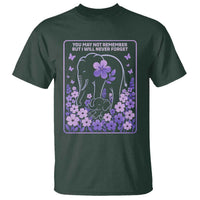 Elephant Alzheimers Purple Floral Support T Shirt You May Not Remember But I Will Never Forget