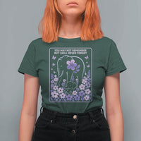Elephant Alzheimers Purple Floral Support T Shirt For Women You May Not Remember But I Will Never Forget