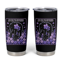 Elephant Alzheimers Purple Floral Support Tumbler Cup You May Not Remember But I Will Never Forget