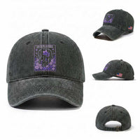Elephant Alzheimers Purple Floral Support Washed Cotton Baseball Cap You May Not Remember But I Will Never Forget