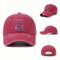 Elephant Alzheimers Purple Floral Support Washed Cotton Baseball Cap You May Not Remember But I Will Never Forget