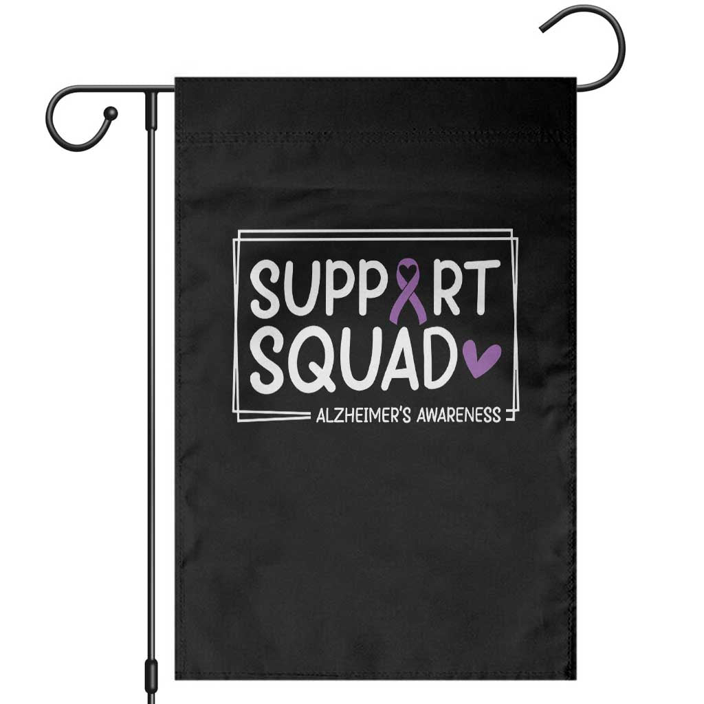 Support Squad Alzheimers Garden Flag Purple Ribbon Hope Strength Love