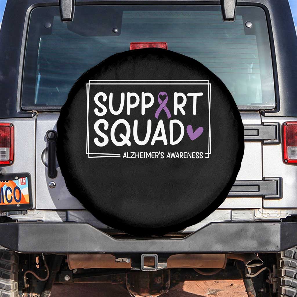 Support Squad Alzheimers Spare Tire Cover Purple Ribbon Hope Strength Love