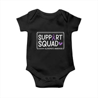 Support Squad Alzheimers Baby Onesie Purple Ribbon Hope Strength Love