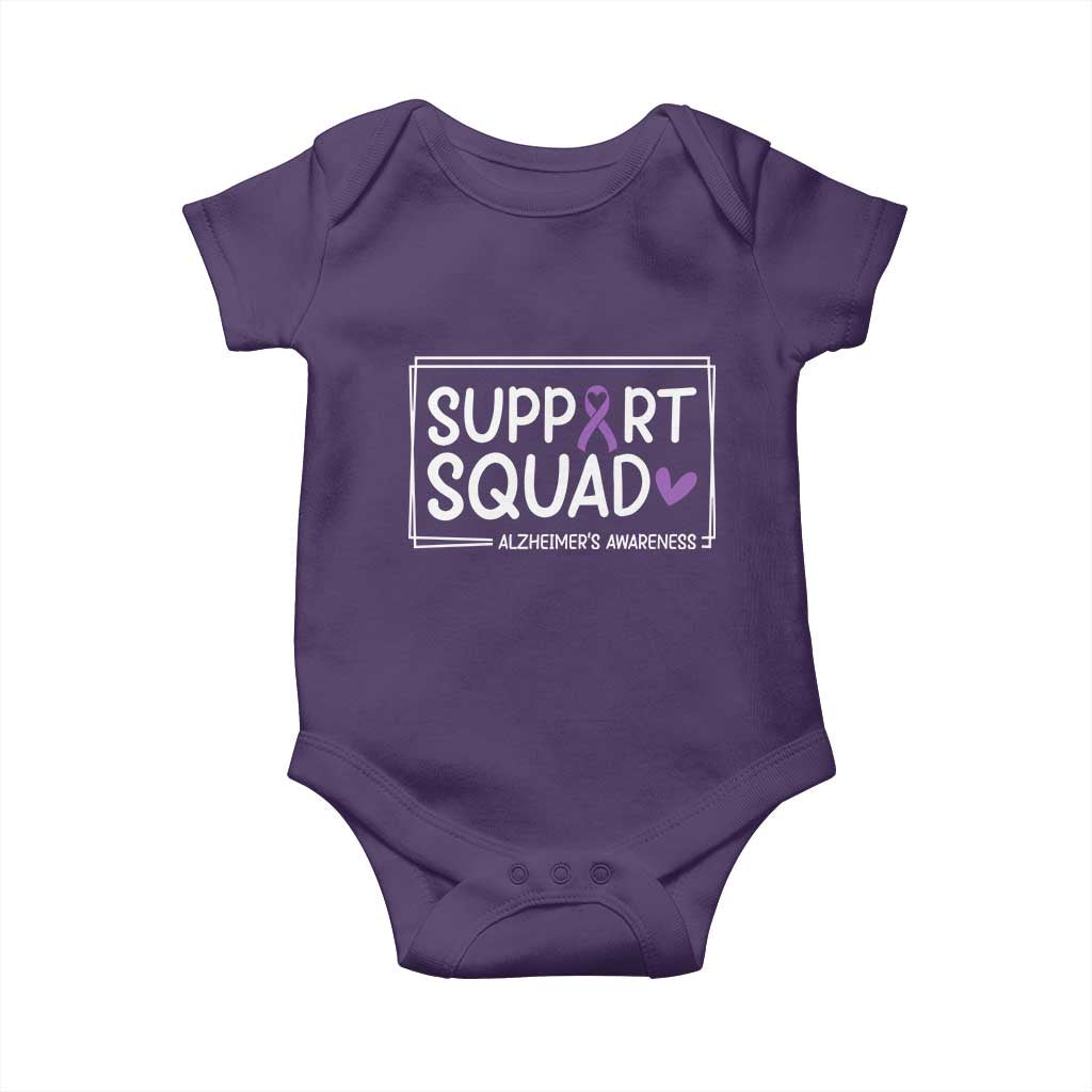 Support Squad Alzheimers Baby Onesie Purple Ribbon Hope Strength Love