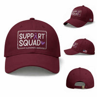 Support Squad Alzheimers Baseball Cap Purple Ribbon Hope Strength Love