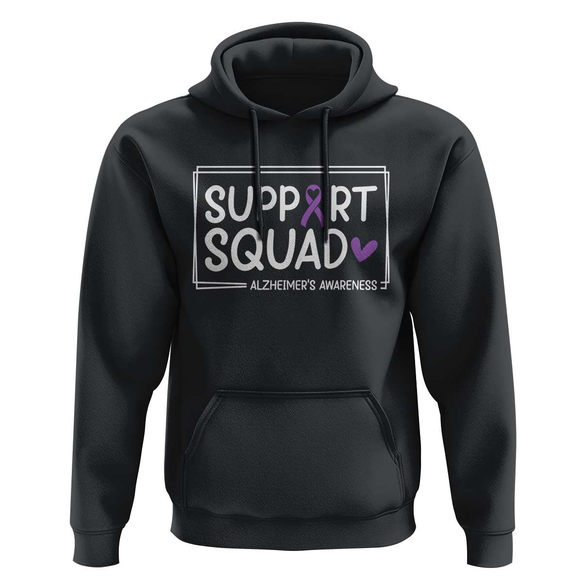 Support Squad Alzheimers Hoodie Purple Ribbon Hope Strength Love