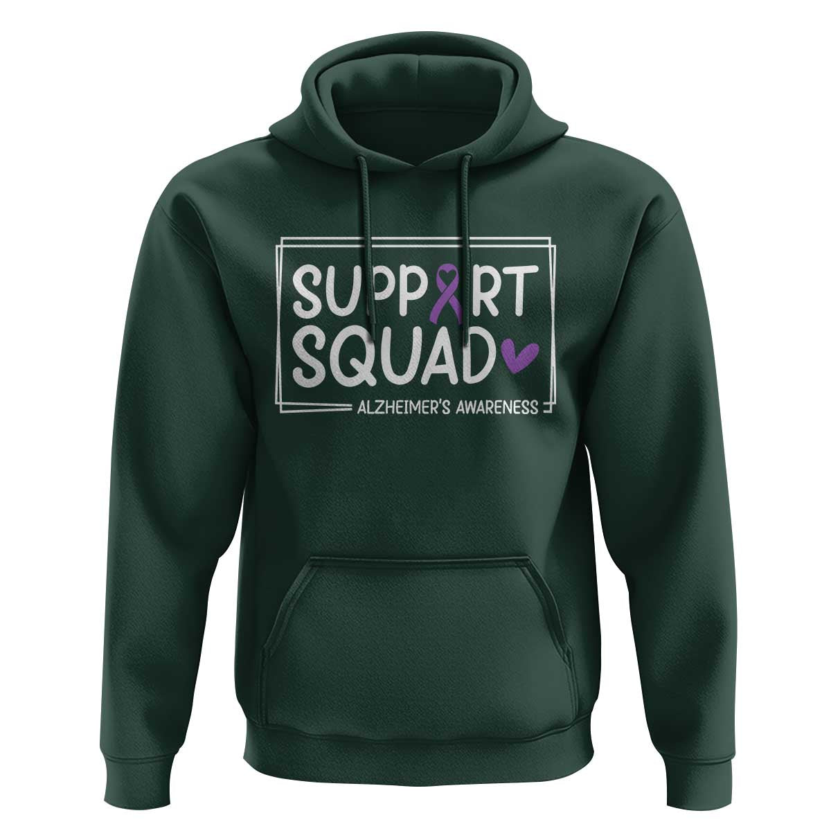 Support Squad Alzheimers Hoodie Purple Ribbon Hope Strength Love