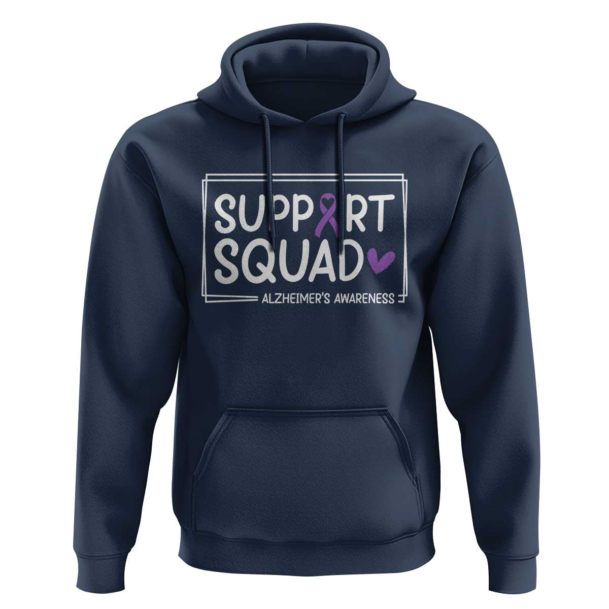 Support Squad Alzheimers Hoodie Purple Ribbon Hope Strength Love