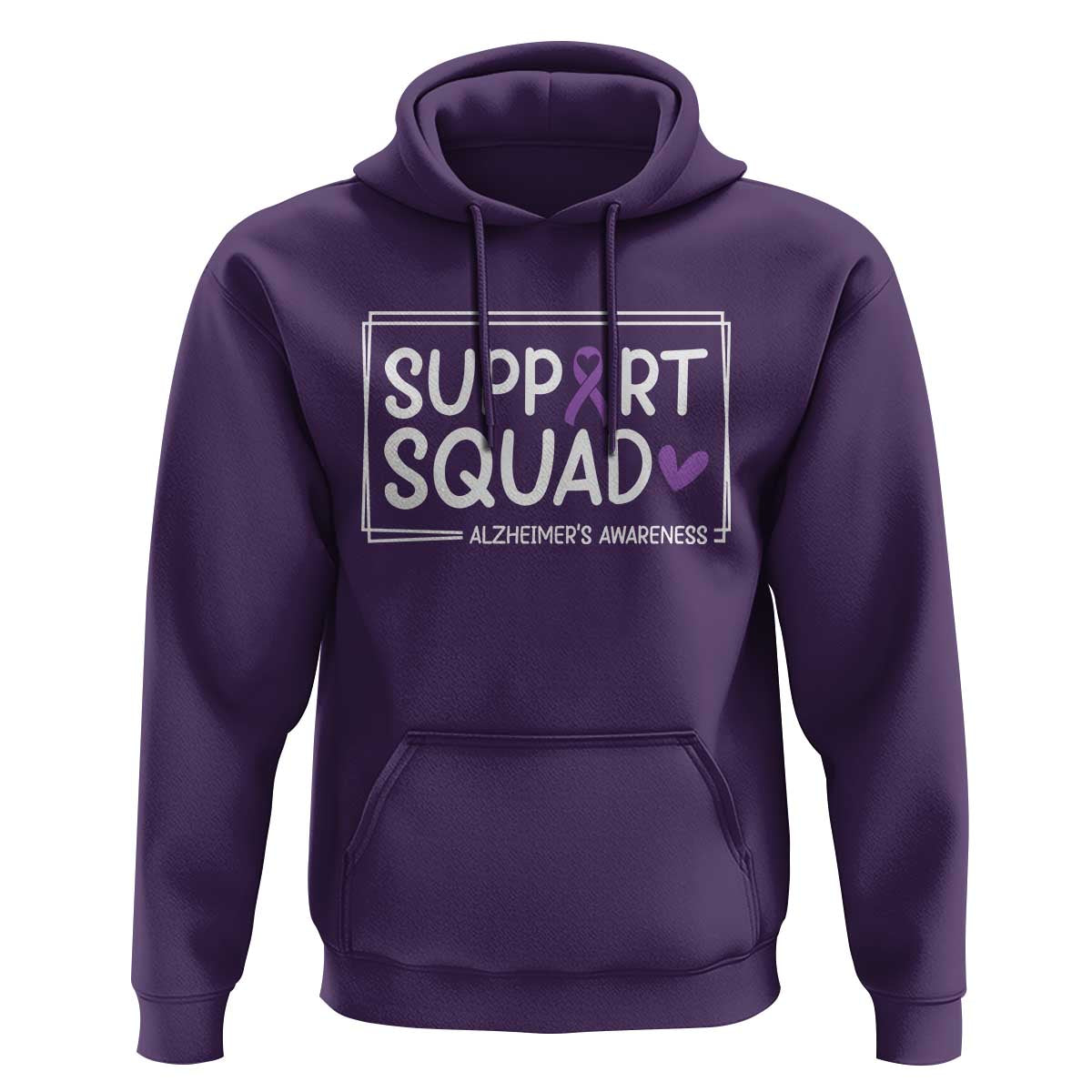 Support Squad Alzheimers Hoodie Purple Ribbon Hope Strength Love