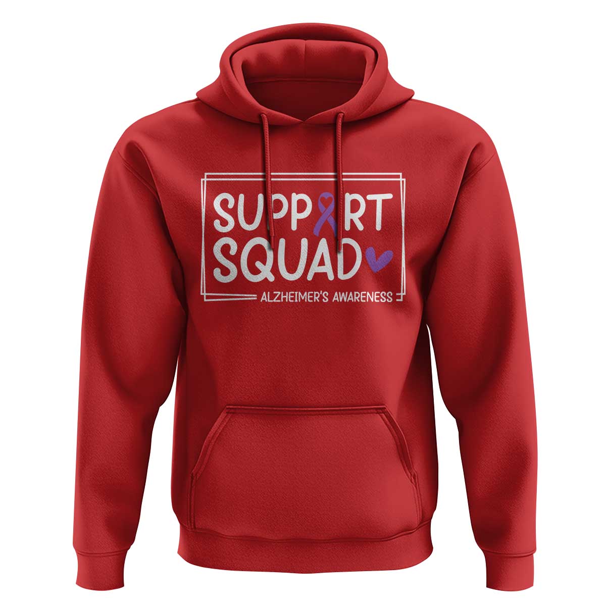 Support Squad Alzheimers Hoodie Purple Ribbon Hope Strength Love