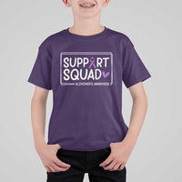 Support Squad Alzheimers T Shirt For Kid Purple Ribbon Hope Strength Love