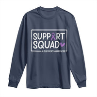 Support Squad Alzheimers Long Sleeve Shirt Purple Ribbon Hope Strength Love