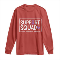 Support Squad Alzheimers Long Sleeve Shirt Purple Ribbon Hope Strength Love