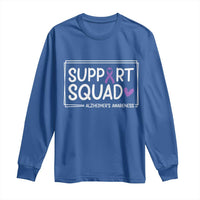 Support Squad Alzheimers Long Sleeve Shirt Purple Ribbon Hope Strength Love