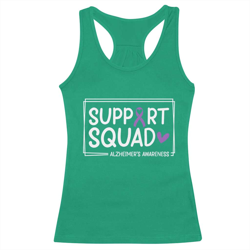 Support Squad Alzheimers Racerback Tank Top Purple Ribbon Hope Strength Love