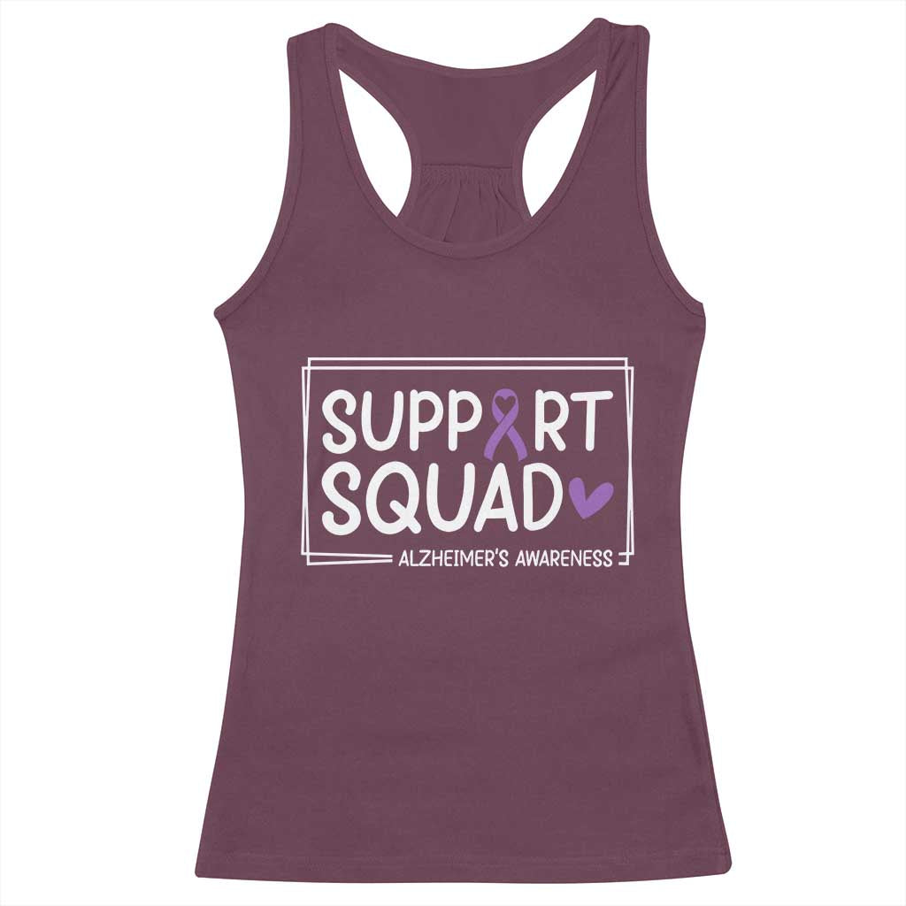 Support Squad Alzheimers Racerback Tank Top Purple Ribbon Hope Strength Love