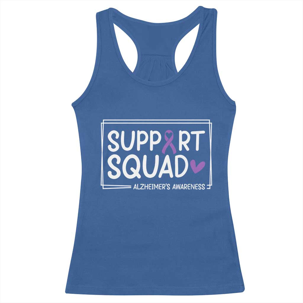 Support Squad Alzheimers Racerback Tank Top Purple Ribbon Hope Strength Love