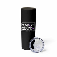 Support Squad Alzheimers Skinny Tumbler Purple Ribbon Hope Strength Love