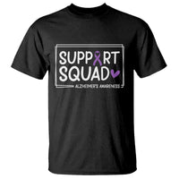 Support Squad Alzheimers T Shirt Purple Ribbon Hope Strength Love