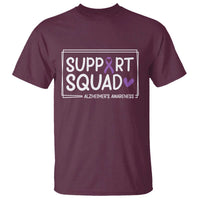 Support Squad Alzheimers T Shirt Purple Ribbon Hope Strength Love