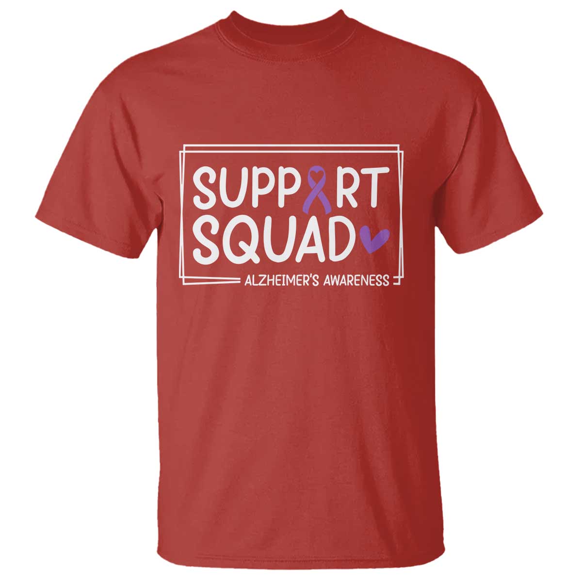 Support Squad Alzheimers T Shirt Purple Ribbon Hope Strength Love