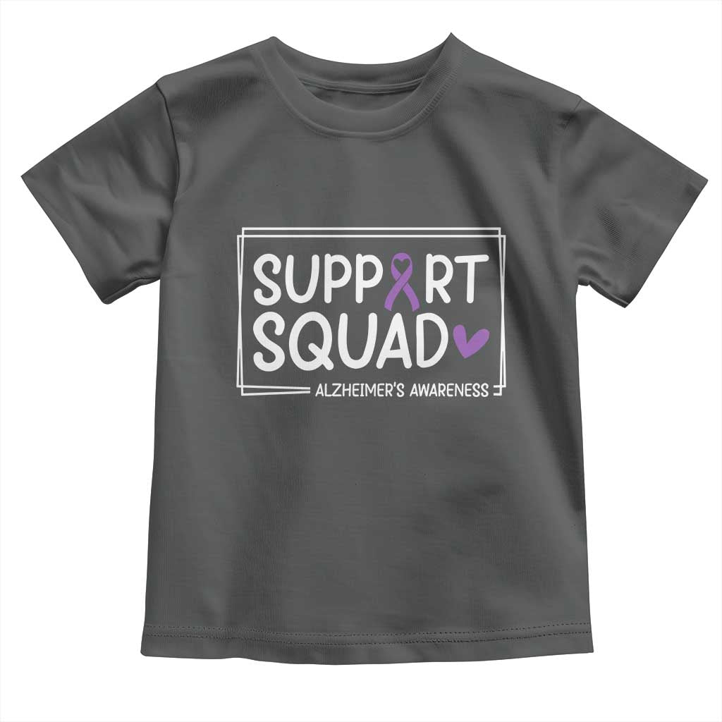 Support Squad Alzheimers Toddler T Shirt Purple Ribbon Hope Strength Love