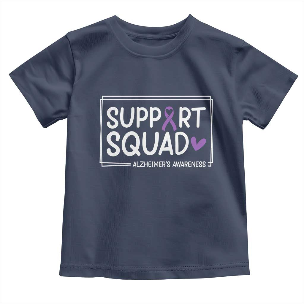 Support Squad Alzheimers Toddler T Shirt Purple Ribbon Hope Strength Love