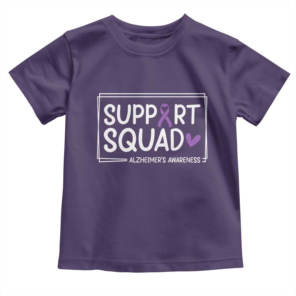 Support Squad Alzheimers Toddler T Shirt Purple Ribbon Hope Strength Love
