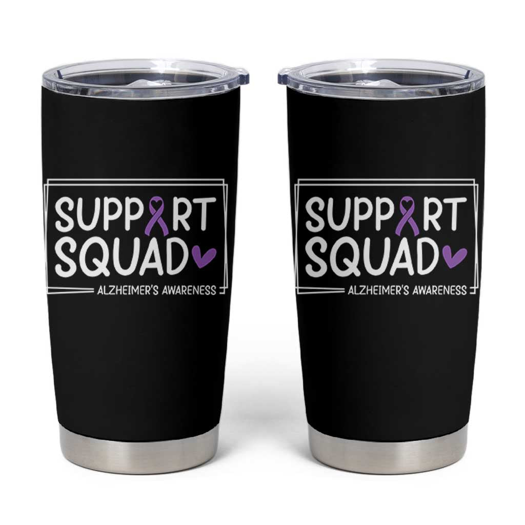 Support Squad Alzheimers Tumbler Cup Purple Ribbon Hope Strength Love