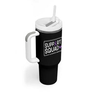 Support Squad Alzheimers Tumbler With Handle Purple Ribbon Hope Strength Love