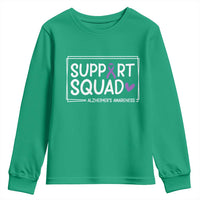 Support Squad Alzheimers Youth Sweatshirt Purple Ribbon Hope Strength Love