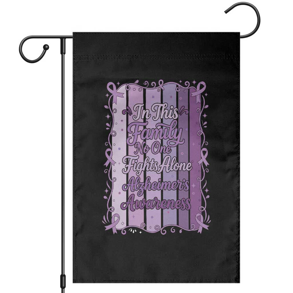 Purple Ribbon Alzheimers Caregiver Squad Gift Garden Flag In This Family We Support Together