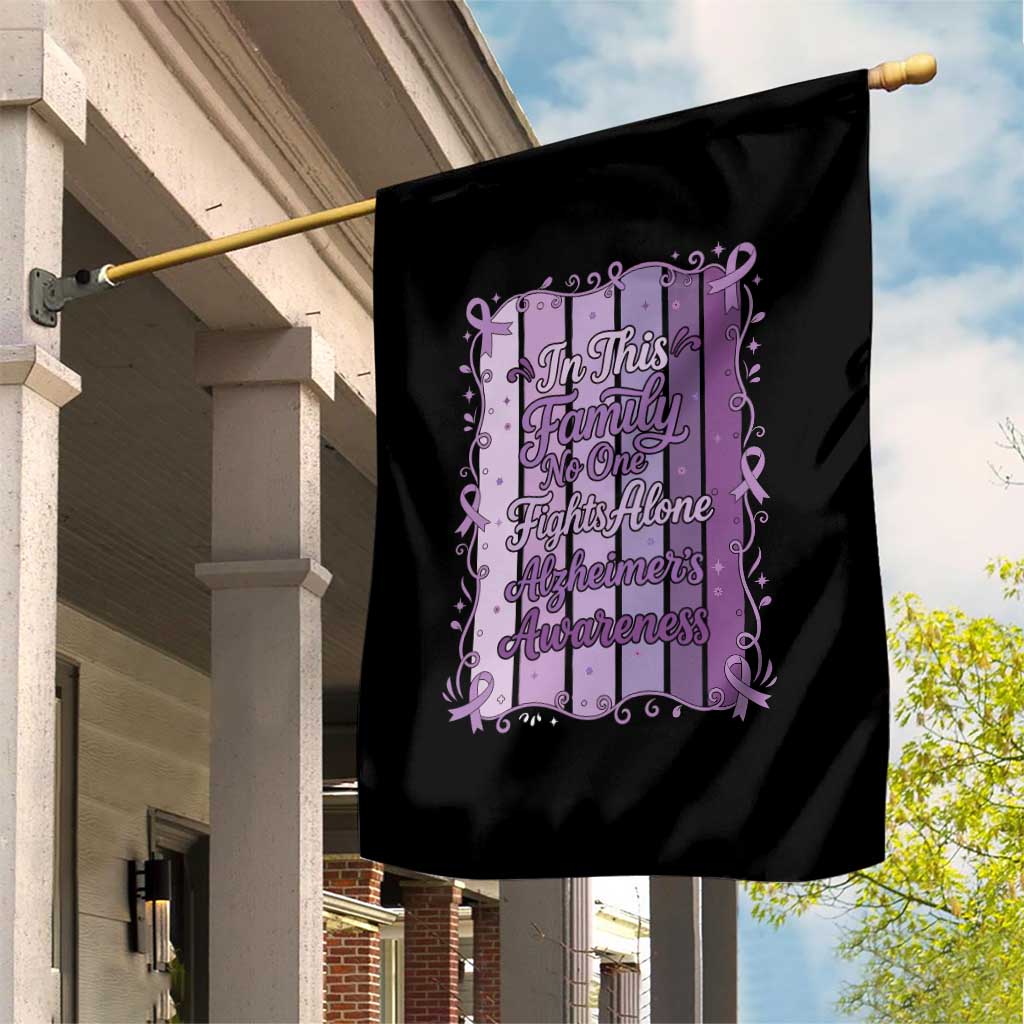 Purple Ribbon Alzheimers Caregiver Squad Gift Garden Flag In This Family We Support Together