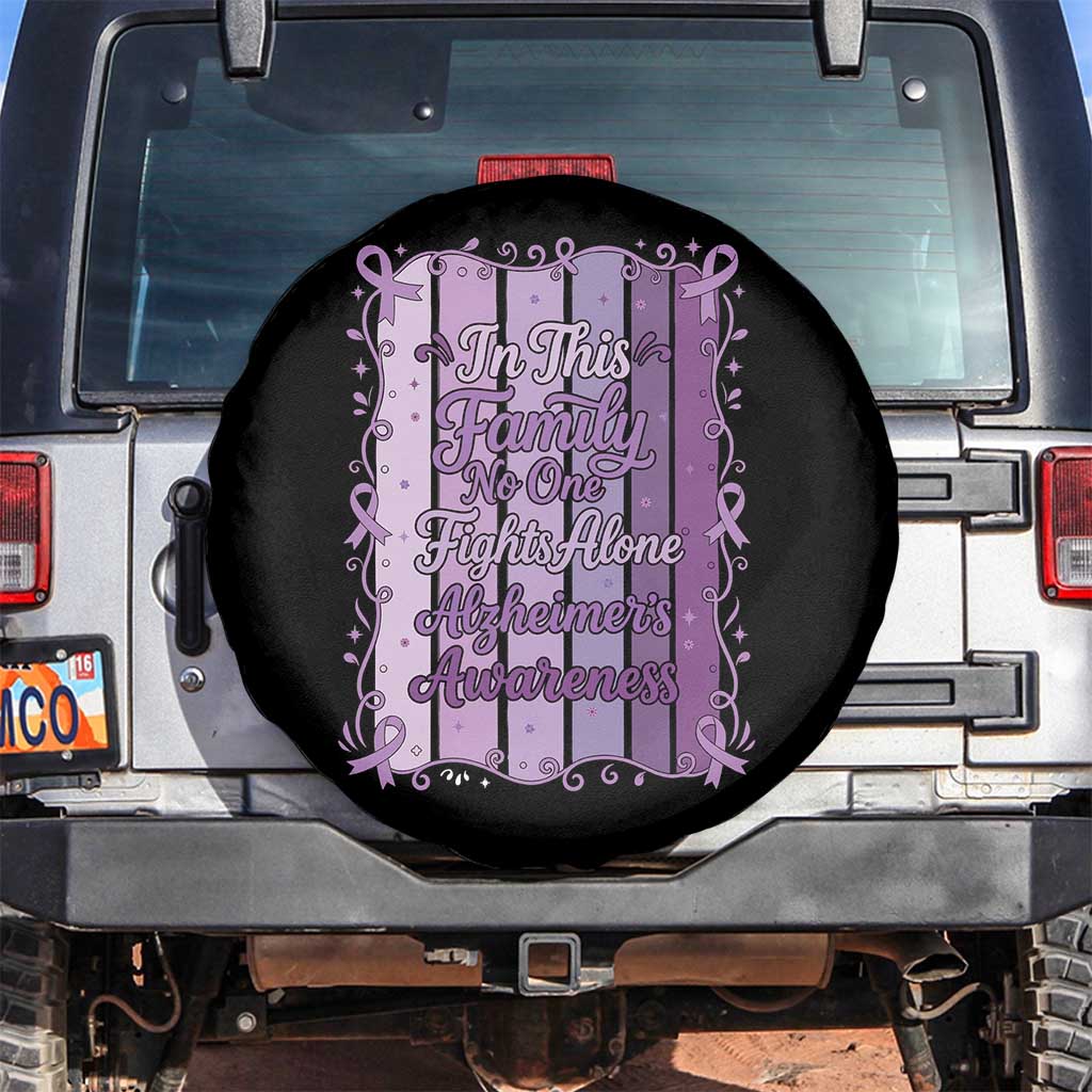 Purple Ribbon Alzheimers Caregiver Squad Gift Spare Tire Cover In This Family We Support Together