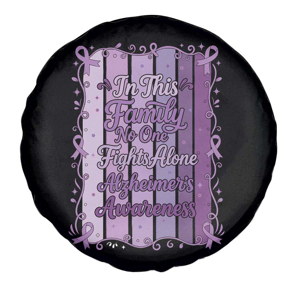 Purple Ribbon Alzheimers Caregiver Squad Gift Spare Tire Cover In This Family We Support Together
