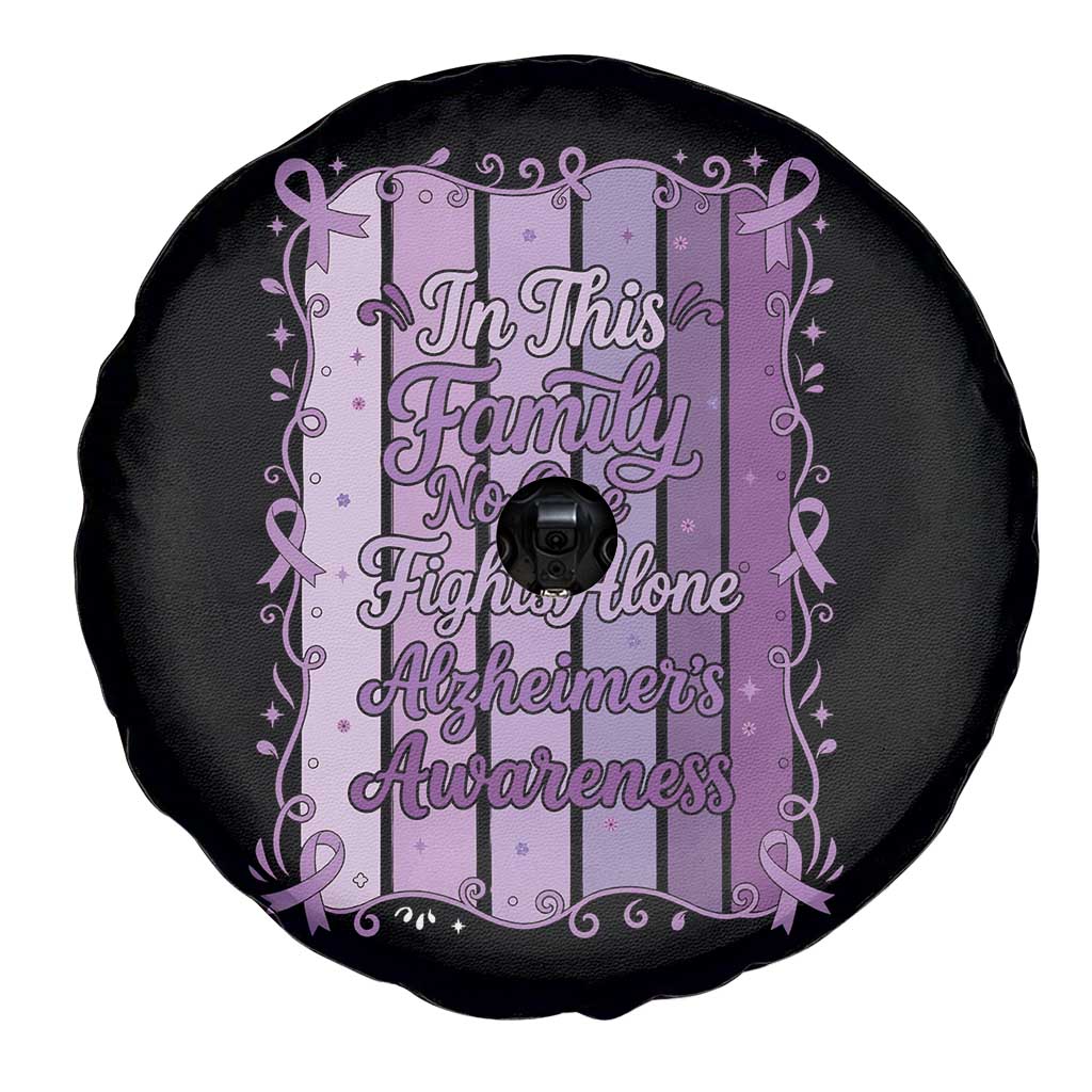Purple Ribbon Alzheimers Caregiver Squad Gift Spare Tire Cover In This Family We Support Together
