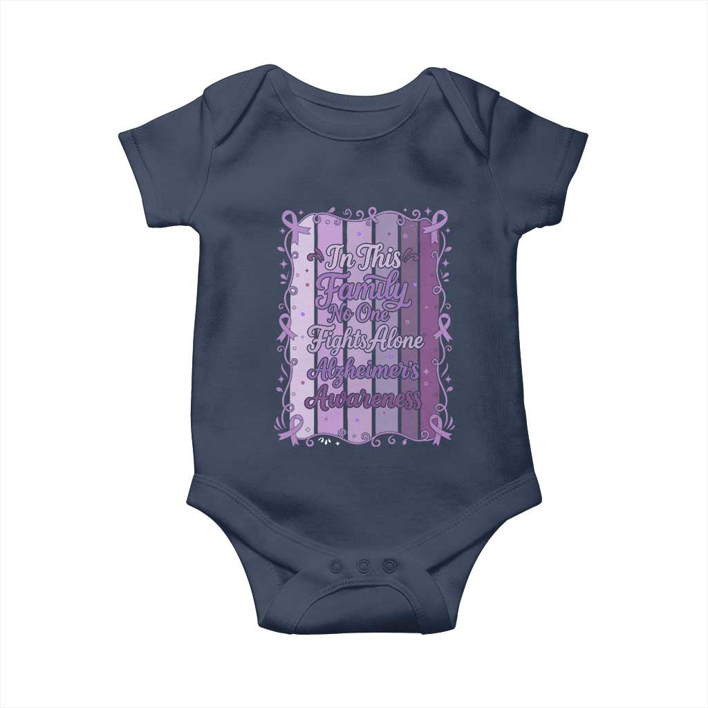 Purple Ribbon Alzheimers Caregiver Squad Gift Baby Onesie In This Family We Support Together