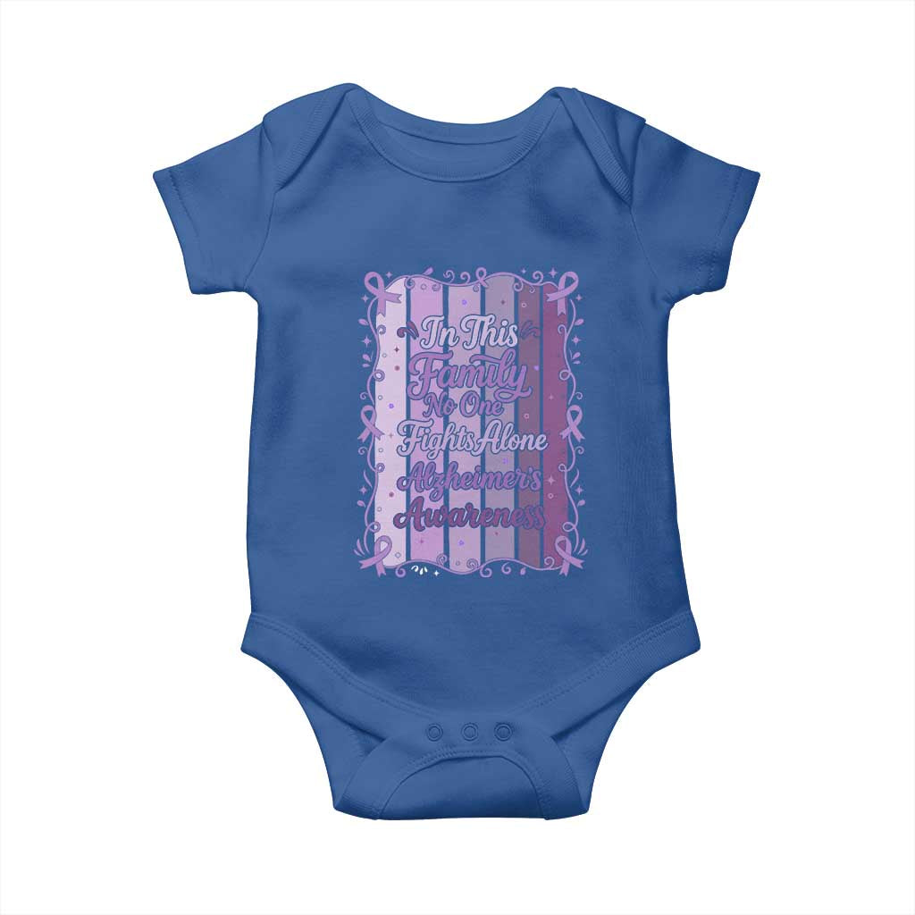 Purple Ribbon Alzheimers Caregiver Squad Gift Baby Onesie In This Family We Support Together