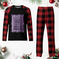 Purple Ribbon Alzheimers Caregiver Squad Gift Plaid Pajama Set In This Family We Support Together