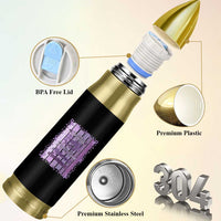 Purple Ribbon Alzheimers Caregiver Squad Gift Bullet Tumbler In This Family We Support Together